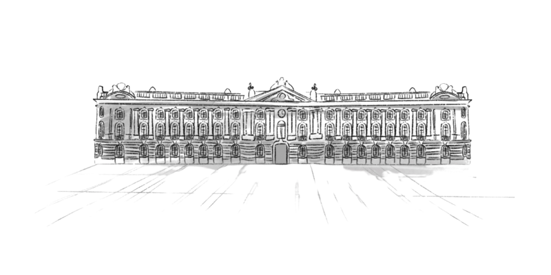 Illustration du Capitole, monument de Toulouse.